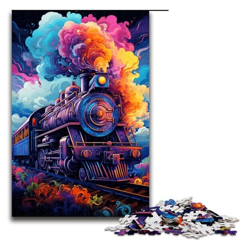 für Erwachsene 1000 farbenfrohe psychedelische Zug Puzzles für Holzpuzzle Weihnachtspuzzle Geschenke 75 x 50 cm für Erwachsene 1000 farbenfrohe psychedelische Zug Puzzles für Holzpuzzle Weihnachtspuzzle Geschenke 75 x 50 cm von QSYFNBZL