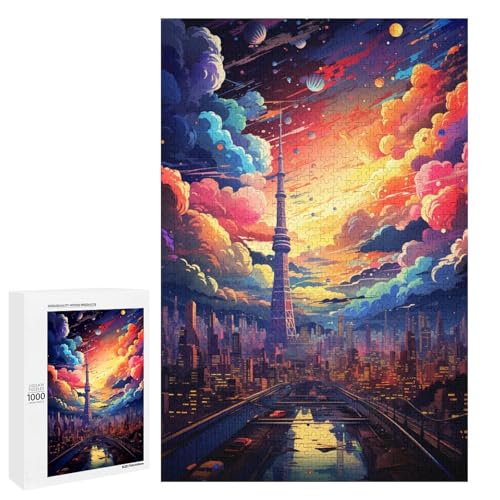 für Erwachsene 1000 farbenfrohe psychedelische dynamische Stadtbild Puzzles für Holzpuzzle Weihnachtspuzzle Geschenke 75 x 50 cm für Erwachsene 1000 farbenfrohe psychedelische dynamische Stadtbild Puzzles für Holzpuzzle Weihnachtspuzzle Geschenke 75 x 50 cm von QSYFNBZL