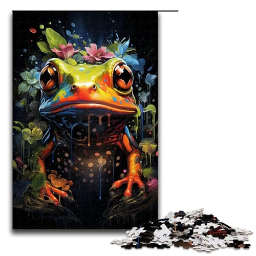 für Erwachsene 1000 psychedelische Bunte Frosch Puzzles für Holzpuzzle Weihnachtspuzzle Geschenke 75 x 50 cm für Erwachsene 1000 psychedelische Bunte Frosch Puzzles für Holzpuzzle Weihnachtspuzzle Geschenke 75 x 50 cm von QSYFNBZL