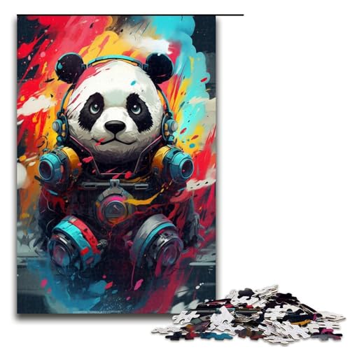 für Erwachsene 1000 teiliger Roboter Panda von SplattersLots of Thick Coloured Cloud Puzzles für Erwachsene Holzpuzzle Schwierig und herausfordernd 75x50cm von QSYFNBZL