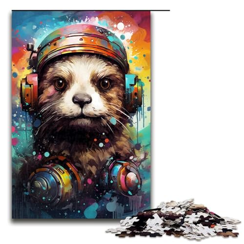 für Erwachsene 1000 teiliger Roboterotter von SplattersLots Dicke farbige Wolkenpuzzles für Erwachsene schwierig und anspruchsvoll 75 x 50 cm von QSYFNBZL