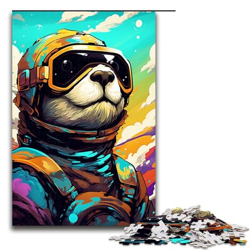 für Erwachsene 1000 teiliger Roboterotter von SplattersLots Dicke farbige Wolkenpuzzles für Erwachsene schwierig und anspruchsvoll 75 x 50 cm von QSYFNBZL