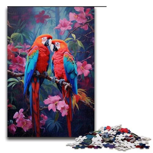 für Erwachsene 1000 teiliges Puzzle Papagei im DschungelHolzpuzzle schwierig und herausfordernd 75 x 50 cm von QSYFNBZL