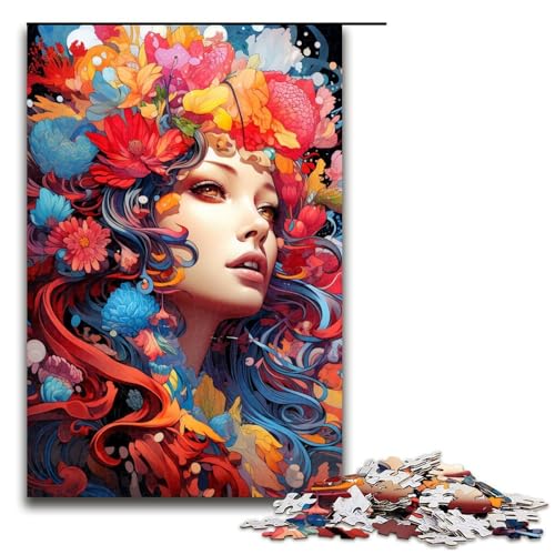 für Erwachsene 1000 teiliges buntes psychedelisches Frauen Puzzle für Erwachsene schwieriges und anspruchsvolles Holzpuzzle 75 x 50 cm für Erwachsene 1000 teiliges buntes psychedelisches Frauen Puzzle für Erwachsene schwieriges und anspruchsvolles Holzpuzzle 75 x 50 cm von QSYFNBZL