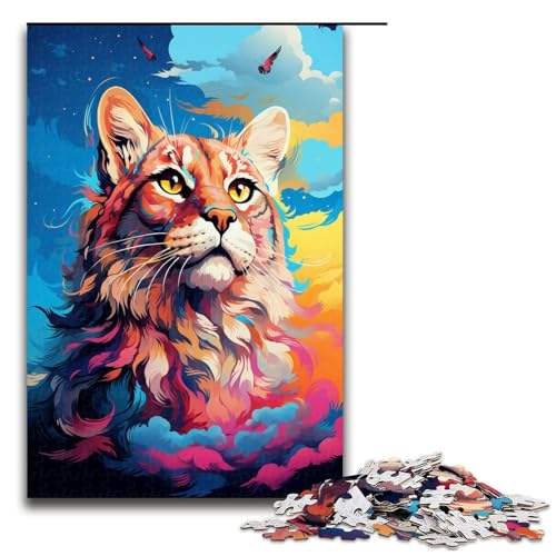 für Erwachsene 1000 teiliges buntes und hübsches Katzen Puzzle für Erwachsene schwieriges und anspruchsvolles Holzpuzzle 75 x 50 cm von QSYFNBZL
