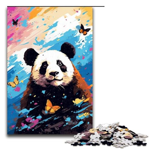 für Erwachsene 1000 teiliges farbenfrohes Panda Puzzle für Erwachsene schwieriges und anspruchsvolles Holzpuzzle 75 x 50 cm von QSYFNBZL