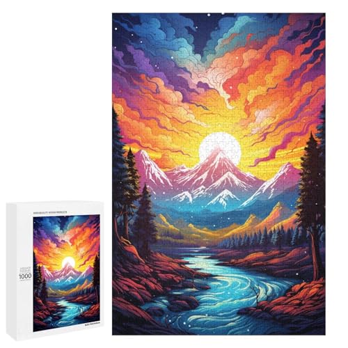 für Erwachsene 1000 teiliges farbenfrohes Puzzle mit Psychedelischer Schönheitslandschaft schwieriges und anspruchsvolles Holzpuzzle 75 x 50 cm für Erwachsene 1000 teiliges farbenfrohes Puzzle mit Psychedelischer Schönheitslandschaft schwieriges und anspruchsvolles Holzpuzzle 75 x 50 cm von QSYFNBZL