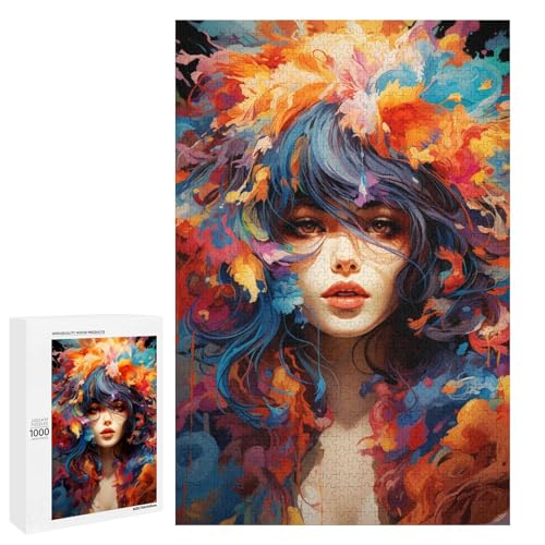 für Erwachsene 1000 teiliges farbenfrohes psychedelisches Fantasy Mädchen Puzzle für Erwachsene schwieriges und anspruchsvolles Holzpuzzle 75 x 50 cm für Erwachsene 1000 teiliges farbenfrohes psychedelisches Fantasy Mädchen Puzzle für Erwachsene schwieriges und anspruchsvolles Holzpuzzle 75 x 50 cm von QSYFNBZL