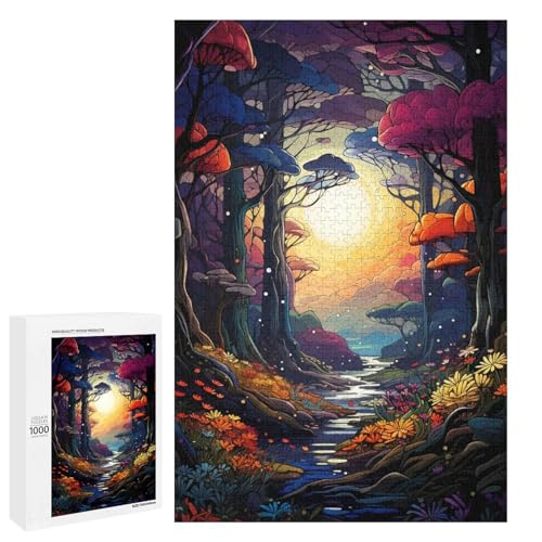 für Erwachsene 1000 teiliges farbenfrohes psychedelisches Fantasy Welt Wald Puzzle für Erwachsene schwieriges und anspruchsvolles Holzpuzzle 75 x 50 cm für Erwachsene 1000 teiliges farbenfrohes psychedelisches Fantasy Welt Wald Puzzle für Erwachsene schwieriges und anspruchsvolles Holzpuzzle 75 x 50 cm von QSYFNBZL