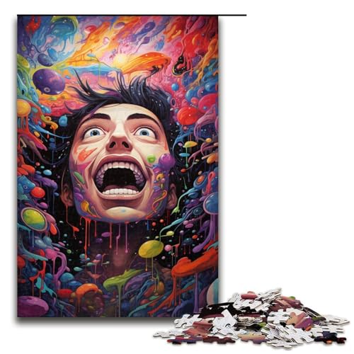 für Erwachsene 1000 teiliges farbenfrohes psychedelisches Happy Boy Puzzle für Erwachsene schwieriges und anspruchsvolles Holzpuzzle 75 x 50 cm für Erwachsene 1000 teiliges farbenfrohes psychedelisches Happy Boy Puzzle für Erwachsene schwieriges und anspruchsvolles Holzpuzzle 75 x 50 cm von QSYFNBZL