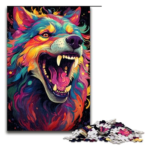für Erwachsene 1000 teiliges farbenfrohes psychedelisches Wolf Puzzle für Erwachsene schwieriges und anspruchsvolles Holzpuzzle 75 x 50 cm für Erwachsene 1000 teiliges farbenfrohes psychedelisches Wolf Puzzle für Erwachsene schwieriges und anspruchsvolles Holzpuzzle 75 x 50 cm von QSYFNBZL