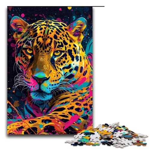 für Erwachsene 1000 teiliges psychedelisches buntes Leoparden Puzzle für Erwachsene schwieriges und anspruchsvolles Holzpuzzle 75 x 50 cm für Erwachsene 1000 teiliges psychedelisches buntes Leoparden Puzzle für Erwachsene schwieriges und anspruchsvolles Holzpuzzle 75 x 50 cm von QSYFNBZL