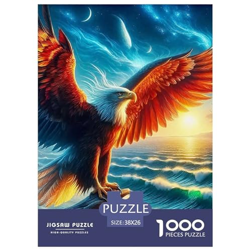 Adler Muster Puzzle 1000 Teile Für Erwachsene Und Kinder Raptor Adler Herausforderung Spiel Interaktives Spielzeug Home Dekoration in Bewährter Qualität 38x26cm/1000pcs von QTIVARLEN