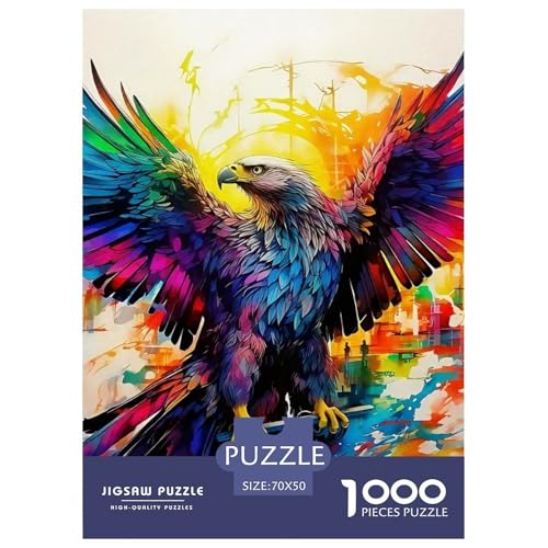 Adler Muster Puzzle 1000 Teile Für Erwachsene Und Kinder Raptor Adler Herausforderung Spiel Klassische Geschenk Wunderschönes Dekoration Clevere Rätsel 70x50cm/1000pcs von QTIVARLEN