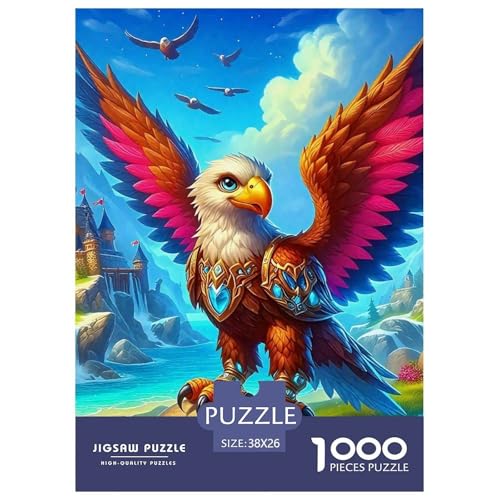 Adler Muster Puzzle 1000 Teile Für Erwachsene Und Kinder Raptor Adler Impossible Geschicklichkeitsspiel Interaktives Spielzeug Home Dekoration Clevere Rätsel 38x26cm/1000pcs von QTIVARLEN