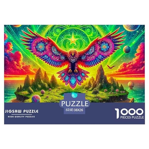 Adler Muster Puzzle 1000 Teile Für Erwachsene Und Kinder Raptor Adler Impossible Geschicklichkeitsspiel Interaktives Spielzeug Wunderschönes Dekoration Clevere Rätsel 38x26cm/1000pcs von QTIVARLEN