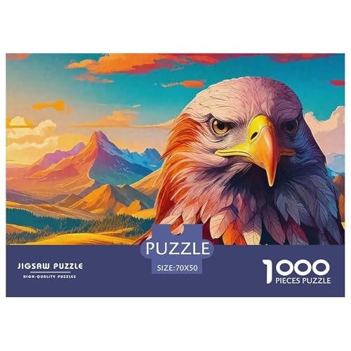 Adler Muster Puzzle 1000 Teile Für Erwachsene Und Kinder Raptor Adler Impossible Geschicklichkeitsspiel Interaktives Spielzeug Wunderschönes Dekoration Clevere Rätsel 70x50cm/1000pcs von QTIVARLEN