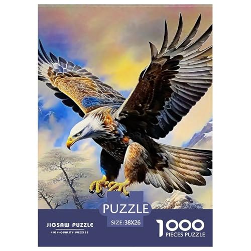 Adler Muster Puzzle 1000 Teile Für Erwachsene Und Kinder Raptor Adler Impossible Geschicklichkeitsspiel Interaktives Spielzeug Wunderschönes Dekoration in Bewährter Qualität 38x26cm/1000pcs von QTIVARLEN