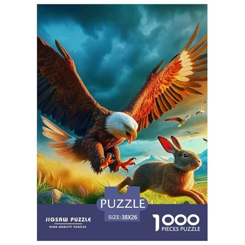 Adler Muster Puzzle 1000 Teile Für Erwachsene Und Kinder Raptor Adler Impossible Geschicklichkeitsspiel Klassische Geschenk Home Dekoration Clevere Rätsel 38x26cm/1000pcs von QTIVARLEN