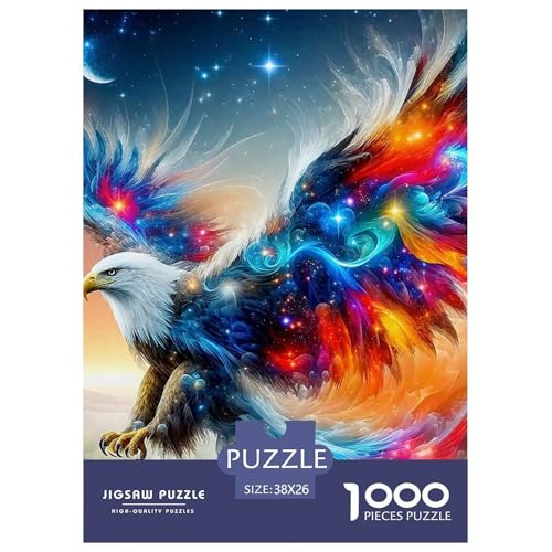 Adler Muster Puzzle 1000 Teile Für Erwachsene Und Kinder Raptor Adler Impossible Geschicklichkeitsspiel Klassische Geschenk Home Dekoration Clevere Rätsel 38x26cm/1000pcs von QTIVARLEN