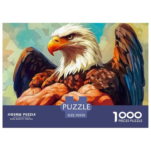 Adler Muster Puzzle 1000 Teile Für Erwachsene Und Kinder Raptor Adler Impossible Geschicklichkeitsspiel Klassische Geschenk Wunderschönes Dekoration Clevere Rätsel 70x50cm/1000pcs von QTIVARLEN