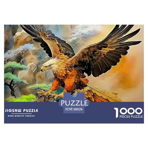 Adler Muster Puzzle 1000 Teile Für Erwachsene Und Kinder Raptor Adler Impossible Geschicklichkeitsspiel Pädagogisches Spielzeug Home Dekoration Clevere Rätsel 38x26cm/1000pcs von QTIVARLEN