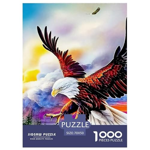 Adler Muster Puzzle 1000 Teile Für Erwachsene Und Kinder Raptor Adler Impossible Geschicklichkeitsspiel Pädagogisches Spielzeug Home Dekoration in Bewährter Qualität 70x50cm/1000pcs von QTIVARLEN