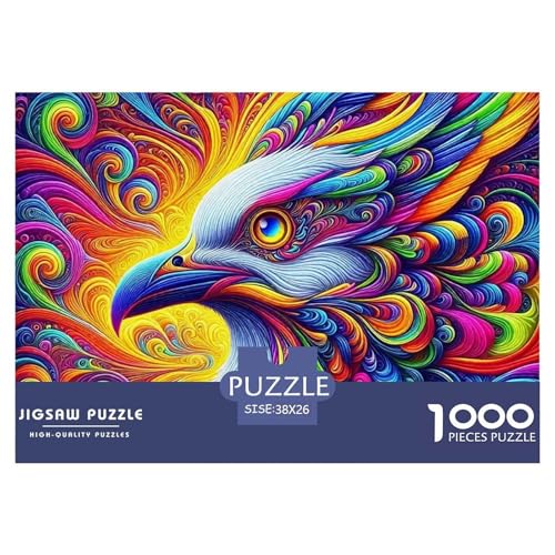 Adler Muster Puzzle 1000 Teile Für Erwachsene Und Kinder Raptor Adler Impossible Geschicklichkeitsspiel Pädagogisches Spielzeug Wunderschönes Dekoration Clevere Rätsel 38x26cm/1000pcs von QTIVARLEN