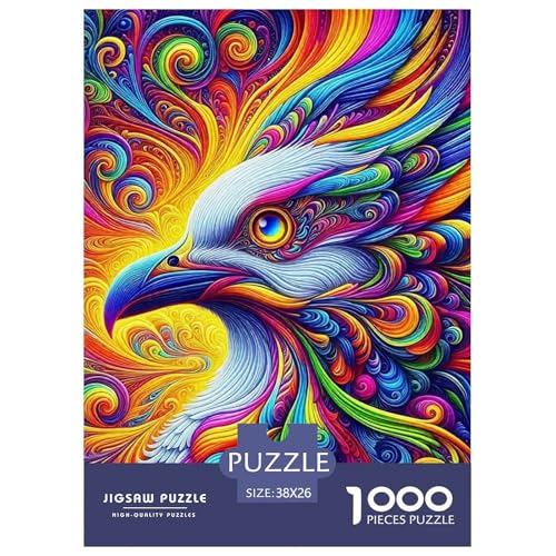Adler Muster Puzzle 1000 Teile Für Erwachsene Und Kinder Raptor Adler Impossible Geschicklichkeitsspiel Pädagogisches Spielzeug Wunderschönes Dekoration Clevere Rätsel 38x26cm/1000pcs von QTIVARLEN