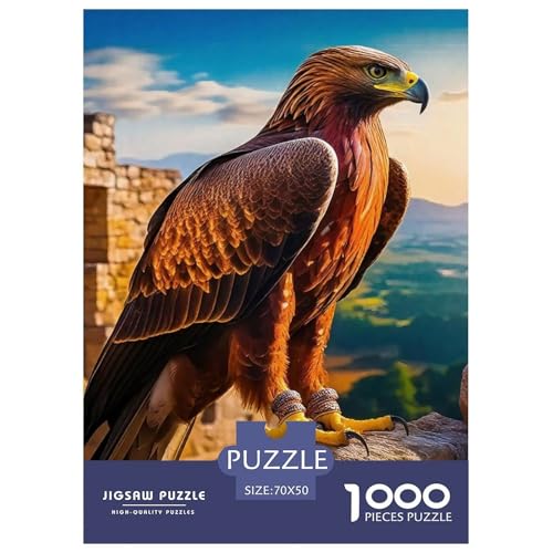 Adler Muster Puzzle 1000 Teile Für Erwachsene Und Kinder Raptor Adler Lernspiel Interaktives Spielzeug Wunderschönes Dekoration Clevere Rätsel 70x50cm/1000pcs von QTIVARLEN