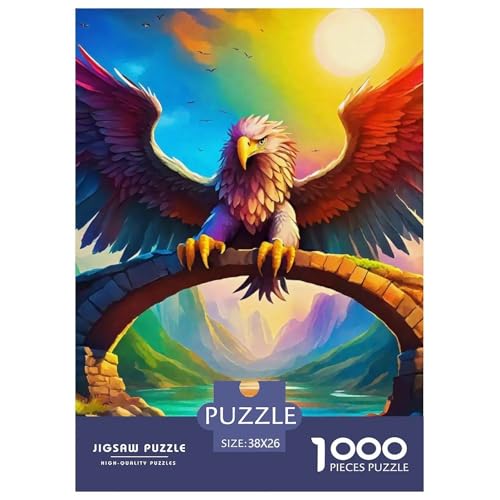 Adler Muster Puzzle 1000 Teile Für Erwachsene Und Kinder Raptor Adler Lernspiel Klassische Geschenk Home Dekoration Clevere Rätsel 38x26cm/1000pcs von QTIVARLEN