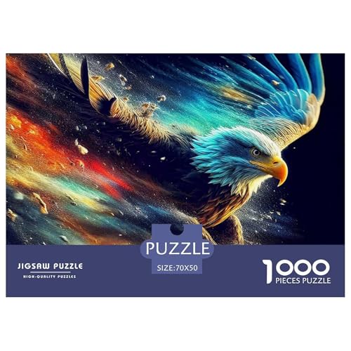 Adler Muster Puzzle 1000 Teile Für Erwachsene Und Kinder Raptor Adler Lernspiel Klassische Geschenk Home Dekoration Clevere Rätsel 70x50cm/1000pcs von QTIVARLEN