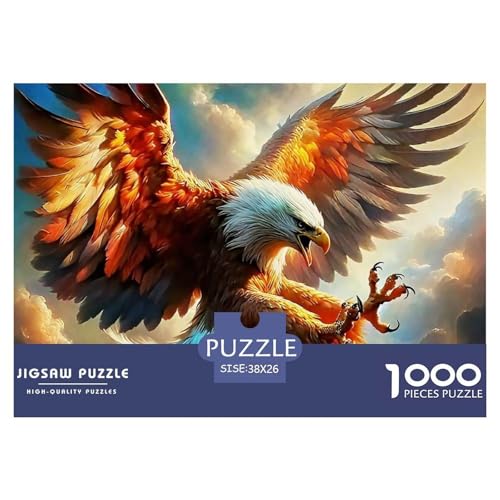 Adler Muster Puzzle 1000 Teile Für Erwachsene Und Kinder Raptor Adler Lernspiel Klassische Geschenk Wunderschönes Dekoration in Bewährter Qualität 38x26cm/1000pcs von QTIVARLEN
