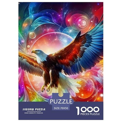 Adler Muster Puzzle 1000 Teile Für Erwachsene Und Kinder Raptor Adler Lernspiel Klassische Geschenk Wunderschönes Dekoration in Bewährter Qualität 70x50cm/1000pcs von QTIVARLEN