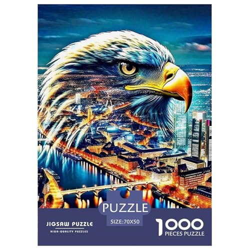 Adler Muster Puzzle 1000 Teile Für Erwachsene Und Kinder Raptor Adler Lernspiel Pädagogisches Spielzeug Wunderschönes Dekoration Clevere Rätsel 70x50cm/1000pcs von QTIVARLEN