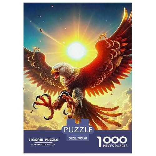 Adler Muster Puzzle 1000 Teile Für Erwachsene Und Kinder Raptor Adler Lernspiel Pädagogisches Spielzeug Wunderschönes Dekoration in Bewährter Qualität 70x50cm/1000pcs von QTIVARLEN
