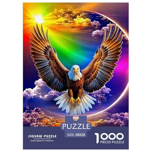 Adler Muster Puzzle 1000 Teilige Für Erwachsene Und Kinder Raptor Adler Herausforderung Spiel Klassische Geschenk Home Dekoration Clevere Rätsel 38x26cm/1000pcs von QTIVARLEN