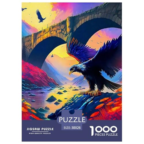 Adler Muster Puzzle 1000 Teilige Für Erwachsene Und Kinder Raptor Adler Impossible Geschicklichkeitsspiel Klassische Geschenk Home Dekoration Clevere Rätsel 38x26cm/1000pcs von QTIVARLEN