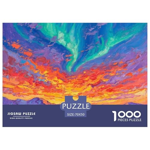 Aurora Stil Farbenfrohes Puzzle 1000 Stück Bewährter Qualität Erwachsene Kinder Schöne Landschaft Geschicklichkeitsspiel Geschenke Frauen Pädagogisches Spielzeug 70x50cm/1000pcs von QTIVARLEN