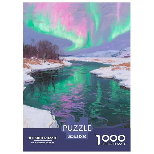 Aurora Stil Farbenfrohes Puzzle 1000 Stück Bewährter Qualität Erwachsene Kinder Schöne Landschaft Herausforderndes Rätsel Geschenke Frauen Wanddekoration 38x26cm/1000pcs von QTIVARLEN
