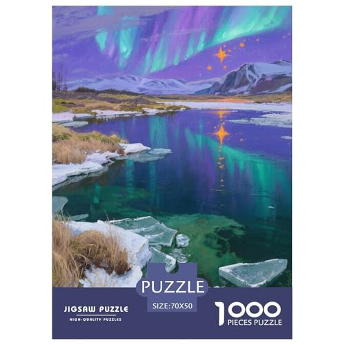 Aurora Stil Farbenfrohes Puzzle 1000 Stück Bewährter Qualität Erwachsene Kinder Schöne Landschaft Puzzlespiele Familie Geschenke Frauen Wanddekoration 70x50cm/1000pcs von QTIVARLEN