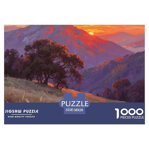 Bergstil Farbenfrohes Puzzle 1000 Stück Bewährter Qualität Erwachsene Kinder Schöne Landschaft Puzzlespiele Familie Geschenke Frauen Home Dekoration 38x26cm/1000pcs von QTIVARLEN