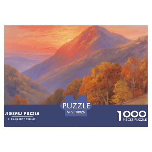 Bergstil Farbenfrohes Puzzle 1000 Stück Bewährter Qualität Erwachsene Kinder Schöne Landschaft Puzzlespiele Familie Geschenke Frauen Home Dekoration 38x26cm/1000pcs von QTIVARLEN