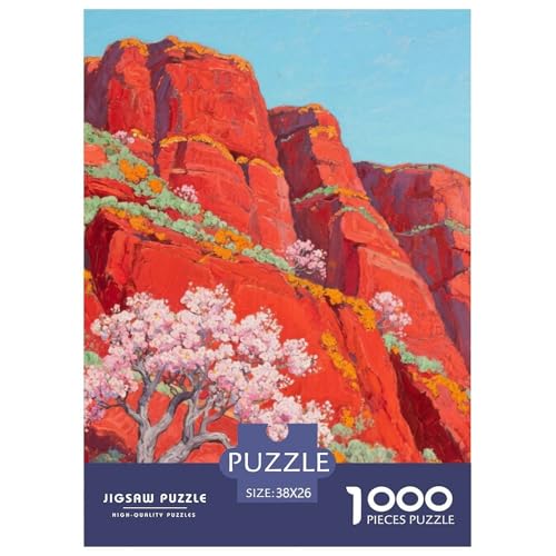 Bergstil Farbenfrohes Puzzle 1000 Stück Bewährter Qualität Für Erwachsene Und Kinder Schöne Landschaft Geschicklichkeitsspiel Geschenke Für Frauen Home Dekoration 38x26cm/1000pcs von QTIVARLEN