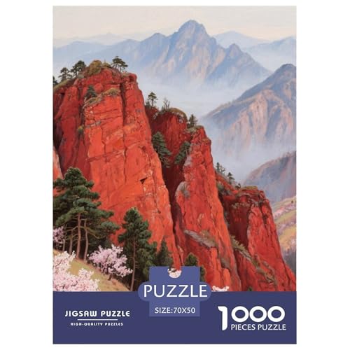 Bergstil Farbenfrohes Puzzle 1000 Stück Bewährter Qualität Für Erwachsene Und Kinder Schöne Landschaft Herausforderndes Rätsel Geschenke Für Frauen Home Dekoration 70x50cm/1000pcs von QTIVARLEN