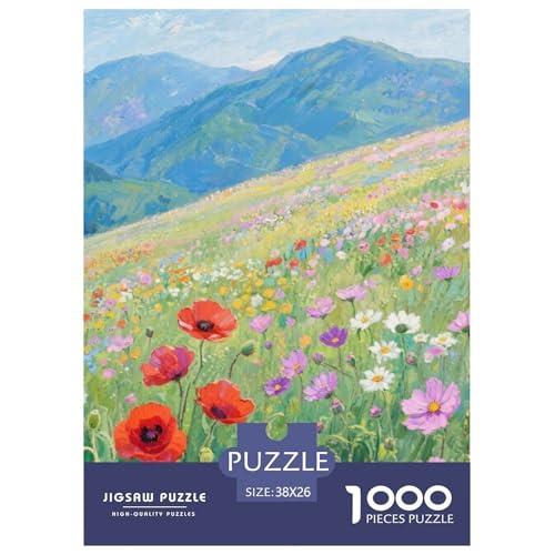 Bergstil Farbenfrohes Puzzle 1000 Stück Bewährter Qualität Für Erwachsene Und Kinder Schöne Landschaft Puzzlespiele Für Die Ganze Familie Geschenke Für Männer Home Dekoration 38x26cm/1000pcs von QTIVARLEN