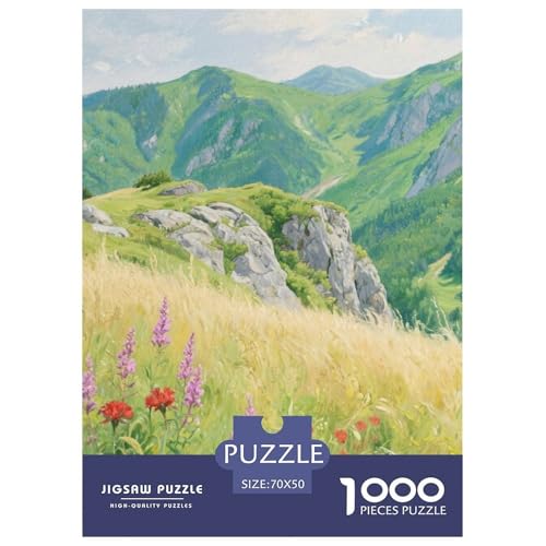 Bergstil Farbenfrohes Puzzle 1000 Stück Bewährter Qualität Für Erwachsene Und Kinder Schöne Landschaft Puzzlespiele Für Die Ganze Familie Geschenke Für Männer Pädagogisches Spielzeug 70x50cm/ von QTIVARLEN