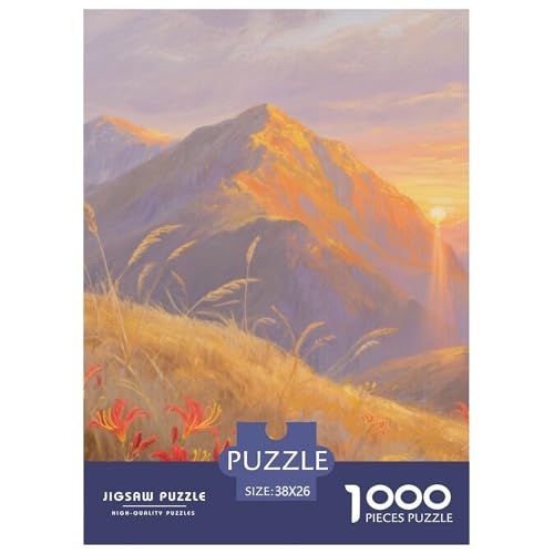 Bergstil Farbenfrohes Puzzle 1000 Stück in Bewährter Qualität Für Erwachsene Kinder Schöne Landschaft Geschicklichkeitsspiel Geschenke Frauen Home Dekoration 38x26cm/1000pcs von QTIVARLEN