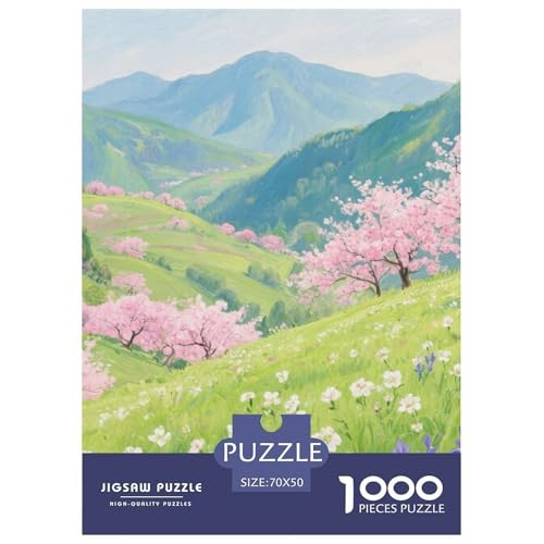 Bergstil Farbenfrohes Puzzle 1000 Stück in Bewährter Qualität Für Erwachsene Kinder Schöne Landschaft Herausforderndes Rätsel Geschenke Männer Pädagogisches Spielzeug 70x50cm/1000pcs von QTIVARLEN
