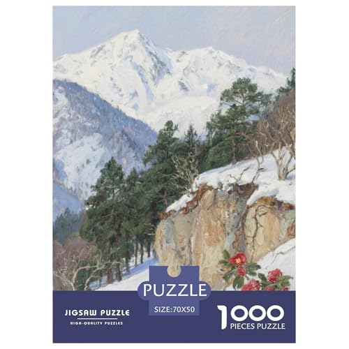 Bergstil Farbenfrohes Puzzle 1000 Stück in Bewährter Qualität Für Erwachsene Kinder Schöne Landschaft Puzzlespiele Familie Geschenke Frauen Home Dekoration 70x50cm/1000pcs von QTIVARLEN